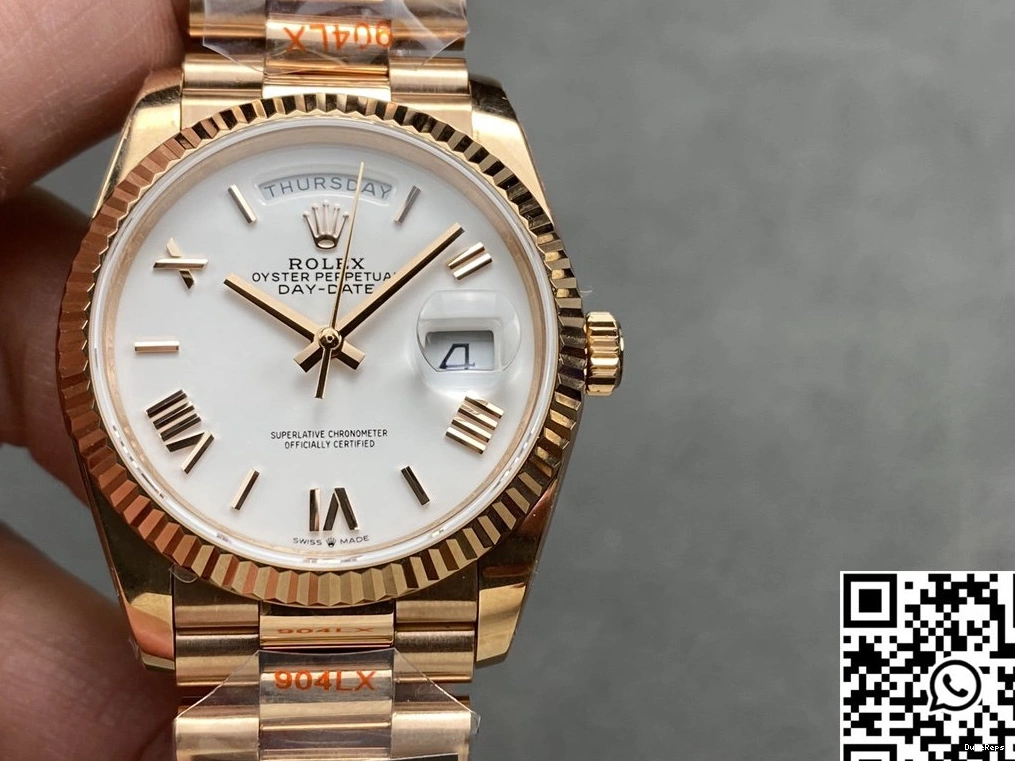 Steel Date Day Rose White M128235 Factory 36mm QF Gold Tungsten v5 Dial Rolex 0319